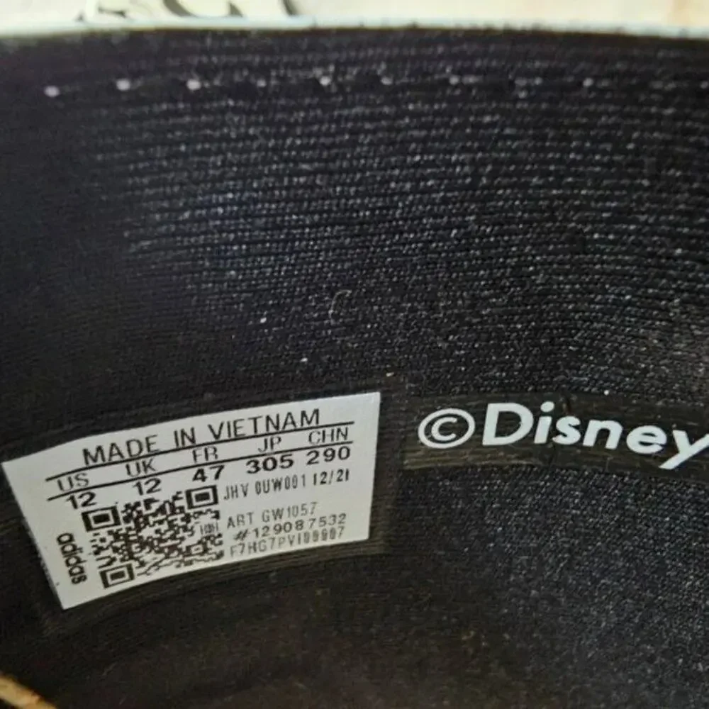 NWT Adidas Slides Mens Size 12 Disney Mickey Mouse Adilette Comfort Black White - Picture 14 of 15